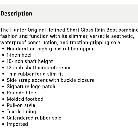 NITB HUNTER Original Refined Short Gloss Rain Boot - Picture 9 of 9